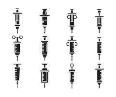 ensemble d'icônes de seringue médicale vecteur