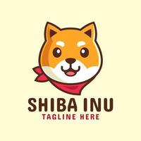 modèle de conception de logo de chien japonais shiba inu vecteur