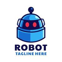 création de logo de tête de robot de dessin animé vecteur