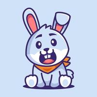 personnage de dessin animé mignon lapin assis vecteur