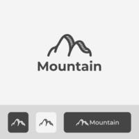 conception de logo de montagne rétro vintage minimal, simple et propre avec une combinaison de lettres m vecteur
