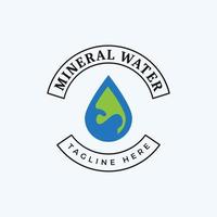 création de logo vectoriel pour l'entreprise d'eau minérale avec illustration d'icône de goutte d'eau dans les couleurs bleu et vert
