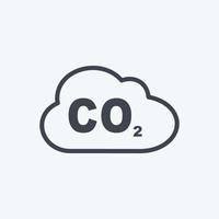 icône de gaz de dioxyde de carbone dans le style de ligne branché isolé sur fond bleu doux vecteur