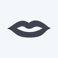icône de lèvres dans un style glyphe branché isolé sur fond bleu doux vecteur
