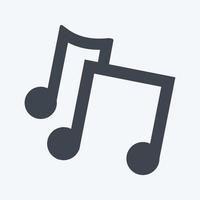 icône de notes de musique dans un style glyphe branché isolé sur fond bleu doux vecteur