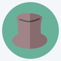 icône de chapeau dans un style plat branché isolé sur fond bleu doux vecteur