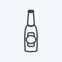 icône de bouteille de bière i dans le style de ligne branché isolé sur fond bleu doux vecteur