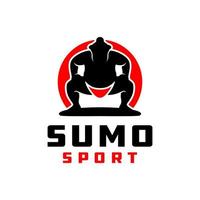 logo de sport de sumo japonais traditionnel vecteur