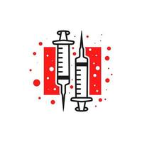 création de logo d'injection de vaccin contre le virus vecteur