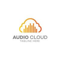 modèle de conception de logo de nuage audio vecteur
