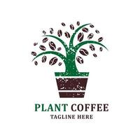 modèle de conception de logo de plante de café vecteur