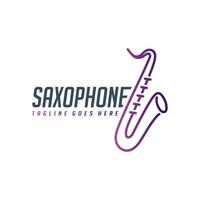 création de logo de saxophone vecteur