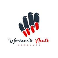 logo de main d'ongle de beauté vecteur