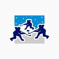 logo de sport de jeu de hockey sur glace vecteur