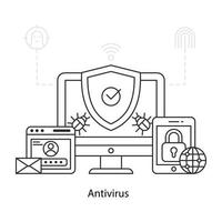 illustration de conception moderne d'antivirus vecteur