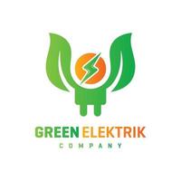 logo électrique vert concevez votre entreprise vecteur