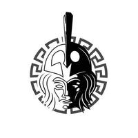 logo tête athena, illustration vecteur athena