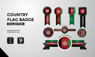 collection d'insignes du drapeau afghanistan, félicitations pour le jour de l'indépendance vecteur