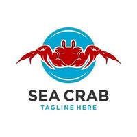 modèle de conception de logo de crabe de mer vecteur