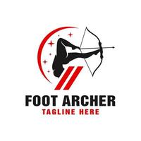 logo archer utilisant les pieds vecteur