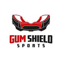 logo de sport de bouclier de gomme vecteur