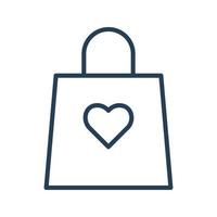 sac shopping, cadeau d'amour pour le web, présentation, logo, symbole d'icône. vecteur