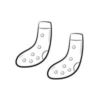 chaussettes simples dessinées à la main dans un style doodle. objet isolé sur fond blanc. illustration vectorielle vecteur