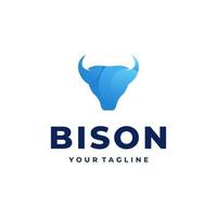 création de logo dégradé tête de bison taureau vecteur