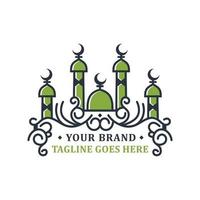 création de logo de mosquée avec cinq dômes vecteur