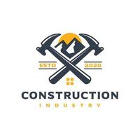 création de logo de construction de maison vecteur