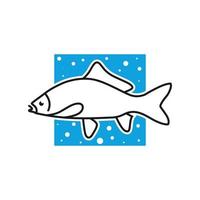 logo moderne de contour de poisson de mer vecteur