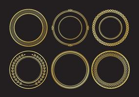 collection de cadres circulaires en or vecteur