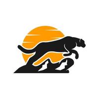 logo de guépard animal à l'affût vecteur