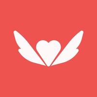 coeur avec concept de logo d'ailes vecteur