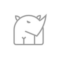 Symbole d'icône de logo de rhinocéros doublé de conception graphique de vecteur