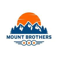 création de logo d'emblème de paysage de montagne vecteur