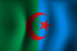 fond de drapeau algérie agitant 3d. fond d'écran de la bannière de la fête nationale de l'indépendance vecteur