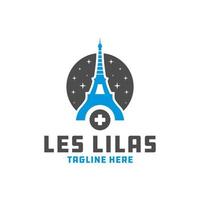 logo de la tour eiffel moderne vecteur