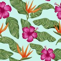 motif floral sans couture avec des feuilles. fond tropical vecteur