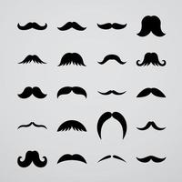 ensemble d'icônes de moustache vecteur