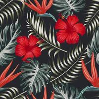 motif floral sans couture avec des feuilles. fond tropical vecteur