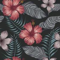 motif floral sans couture avec des feuilles. fond tropical vecteur