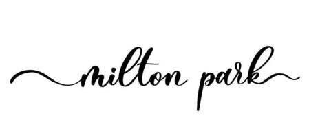milton park - inscription calligraphique vectorielle avec des lignes douces. vecteur