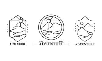 l'ensemble de badges de divers logotypes sur le thème de l'aventure vecteur