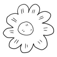 fleur de dessin animé mignon fantaisie colorée doodle isolé sur fond blanc. vecteur