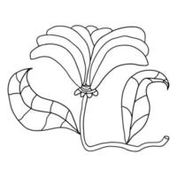 fleur de dessin animé mignon fantaisie colorée doodle isolé sur fond blanc. vecteur