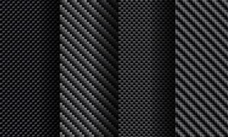 ensemble de texture en fibre de carbone avec dégradé linéaire, damier noir abstrait et motif harmonieux de kevlar. illustration vectorielle