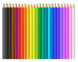 ensemble réaliste de crayons à dessin multicolores vecteur
