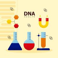 étude de l'adn cinq icônes vecteur