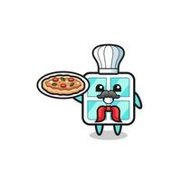 personnage de fenêtre en tant que mascotte de chef italien vecteur